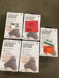 Lot of  23 in. x 5 in. Massaging Heating Neck Wrap, Grey Customer Returns See Pictures