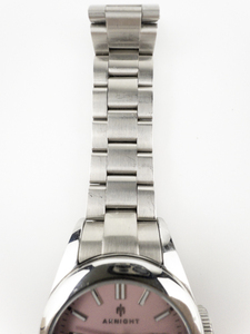 Mens AKNIGHT  Pink Dial stainless steel Quartz Analog watch. Working. New Battery Installed Model #4663