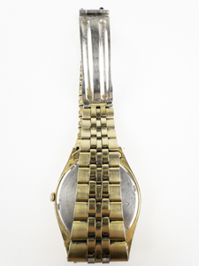 Mens Seiko yellow plated stainless steel Quartz Analog watch. New Battery Installed.