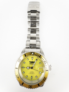 Mens Invicta Yellow Pro Diver stainless steel Automatic Watch. Working. Model #35841