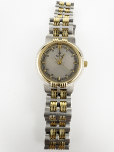 Ladys Bulova Two-Tone stainless steel and base metal Quartz Analog watch. New Battery Installed.