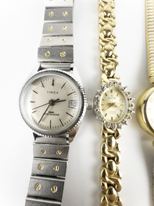 Ladys Group of 5 Gold & Silver Tone Quartz Analog & Mechanical Watches. New Batteries Installed. All working.