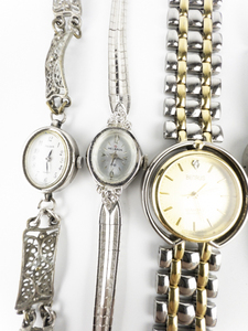 Ladys Group of 7  Quartz Analog Watches & Two Mechanical Watches. New Batteries Installed. All working.