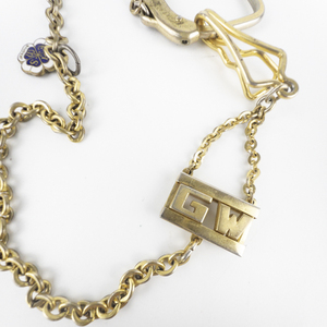 Set of two  Gold Tone Watch Chain Fobs .