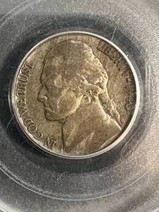 lot 09 image: 1943 US WAR NICKEL PCGS F12
