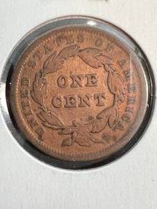 lot 25 image: 1842 US BRAIDED HAIR LARGE CENT