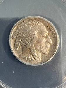 lot 29 image: 1916 US BUFFALO NICKEL ANACS EF45