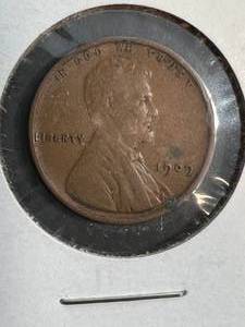 lot 31 image: 1909-VDB US WHEAT CENT VF