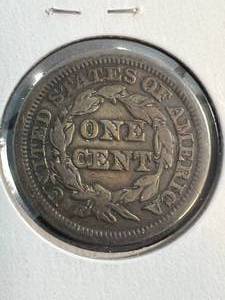 lot 62 image: 1846 US BRAIDED HAIR LARGE CENT