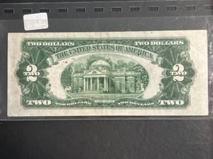 lot 85 image: 1928-D US RED SEAL $2 BILL