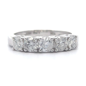 NEW 1.00 Carat Diamond Five-Stone Ring in White Gold $3,600 Retail VIDEO