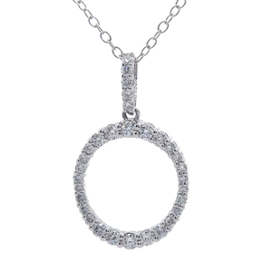 0.50 Carat Diamond Eternity Circle Pendant Necklace