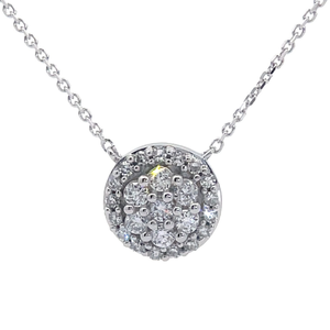 NEW 0.25 Carat Diamond Cluster Halo Floating Pendant Necklace in White Gold