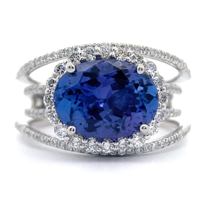Designer Oscar Friedman 5.12 Natural Tanzanite and Natural Diamond Ring in Platinum $19,885 Appraisal Included VIDEO