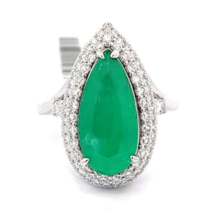 Oscar Friedman 4.55 Carat Natural Colombian Emerald (GIA Report) and Natural Diamond Ring in Platinum $23,615 Appraisal Included VIDEO
