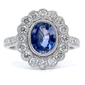 Rare & Brand New 2.19 Carat Natural NO HEAT Blue Sapphire (GIA Report) and Natural Diamond Ring in Platinum $16,832 Appraisal Included VIDEO