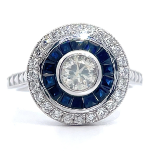 1.56 Carat Natural Blue Sapphire and Natural Diamond Estate Ring in Platinum $7,825 Appraisal Included (2022 Appraisal) VIDEO