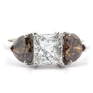 Designer Orianne 2.44 Carat Natural Fancy Brown Diamond and Natural White Diamond Ring in 18k White Gold $17,500 Appraisal Included VIDEO