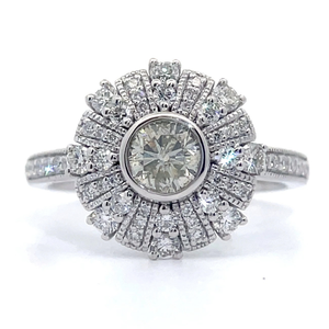 1.13 Carat Natural Diamond Cocktail Estate Ring in Platinum $8,720 Appraisal Included VIDEO