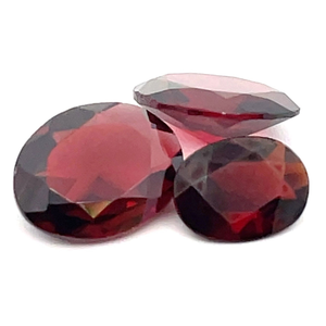 Group of (3) Oval Garnet Gemstones