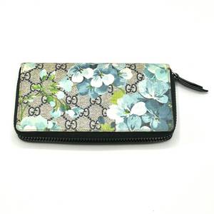 GUCCI GG Supreme Blooms Flower Round Zipper Long Wallet w Box - Authentic $1,299 Retail