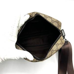 GUCCI Supreme GG Coated Canvas and Leather Shoulder Bag Pochette $1,625 Retail
