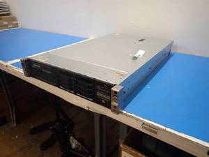 lot 17 image: HP&nbspProLiant DL380p Gen8  Power Supply&nbspHP HSTNS-PD28 (x2 units)  RAID Card&nbspQLogic Fibre Channel Adapter  CPU&nbspINTEL XEON E5-2620 V2 2.1 Ghz (x2 units)  384GB DDR3 RAM  NO HDs  Includes power cable 