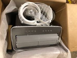 lot 3 image: Vissani 5,000 BTU 115-Volt Portable Air Conditioner for 150 sq. ft. Rooms with Dehumidifier and Remote in White Customer Returns See Pictures