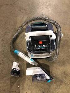 lot 11 image: Shark StainStriker Portable Corded Upholstery, Car, Rug and Carpet Cleaner with Spot and Pet Odor Remover in White Customer Returns See Pictures