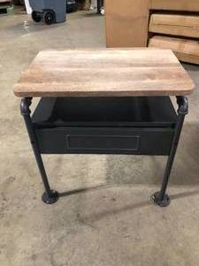 lot 24 image: Nicipolis Sandy Gray and Antique Oak Nightstand Customer Returns See Pictures