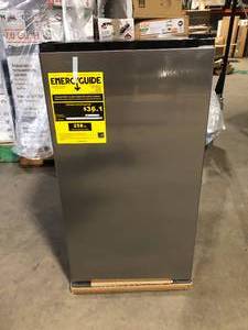 lot 18 image: Vissani 3.2 cu. ft. Mini Refrigerator in Stainless Steel, ENERGY STAR Customer Returns See Pictures