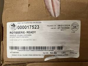 42lbs Rotiesserie Ready Whole Young Chickens