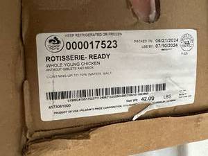 42lbs Rotiesserie Ready Whole Young Chickens