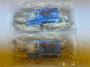 2x 1lb 12oz Wisconsin Maid Natural Casing Bratwursts