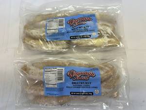 2x 1lb 12oz Wisconsin Maid Natural Casing Bratwursts