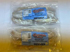 2x 1lb 12oz Wisconsin Maid Natural Casing Bratwursts