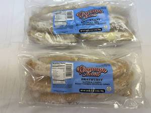2x 1lb 12oz Wisconsin Maid Natural Casing Bratwursts