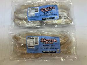 2x 1lb 12oz Wisconsin Maid Natural Casing Bratwursts