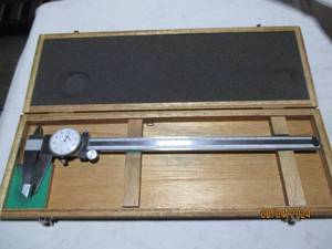 Mitutoyo 12 dial caliper with wood...