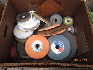 Box of Assorted grinding wheels...
