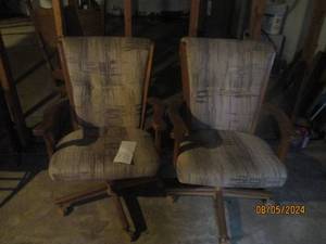 Set of (2) padded rolling dining ro...