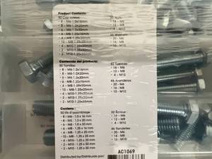 128 Piece Set of Autocraft Grade 5 Fasteners