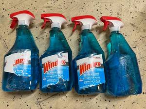 4 Bottles of Windex Glass Cleaner