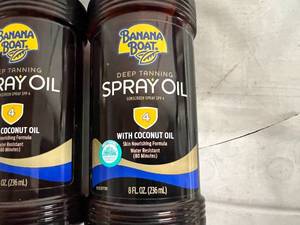 6 Bottles of Banana Boat Deep Tanning Spray Oil - 4 SPF