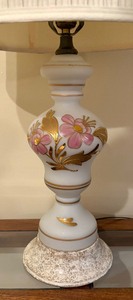 Lovely Vintage Lamp with a Pink Floral Design