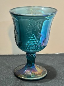 Six Vintage Carnival Glass Goblets by Indiana Glass