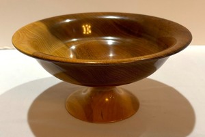 Vintage Wooden Bowl, Compote Dish and Candle Holder