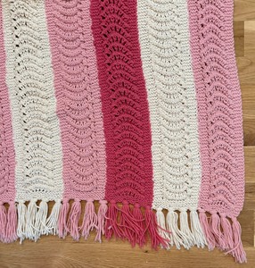 Vintage Pink and White Afghan