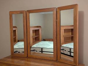Broyhill Mirrored Oak Dresser