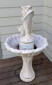 Concrete Floral Water Fountain